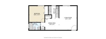 a floor plan of a bedroom floor plan with a bathroom and a living room